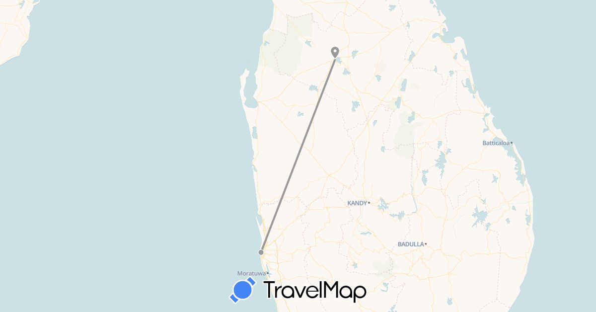 TravelMap itinerary: plane in Sri Lanka (Asia)